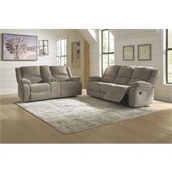 Draycoll pewter rec power sofa/loveseat w/console 7650587/96 Image